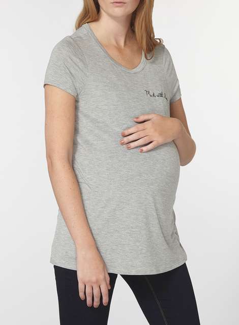 **Maternity Grey 'Made With Love' Tee